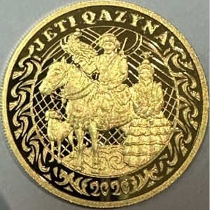 Реверс монеты Казахстан, 500 тенге, 2020, жети казына /семь сокровищ кочевника/