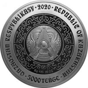 Аверс монеты Казахстан, 5000 тенге, 2020, Bugu /Олень/