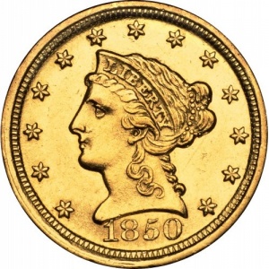 Аверс монеты США, 2½ доллара , 1840-1907