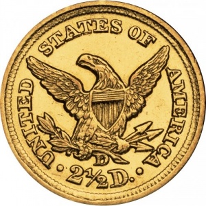 Реверс монеты США, 2½ доллара , 1840-1907