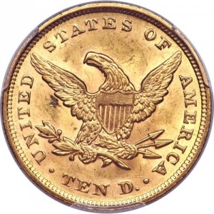 Реверс монеты США, 10 долларов, 1839-1866, Орёл