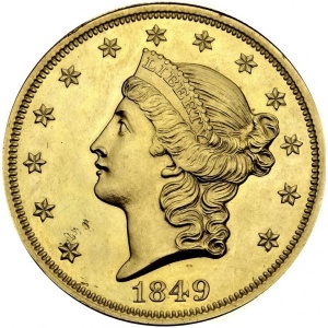 Аверс монеты США, 20 долларов, 1849-1865, Двойной орел