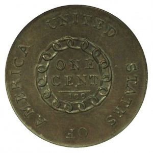 Реверс монеты США, 1 цент, 1793, Flowing Hair Cent