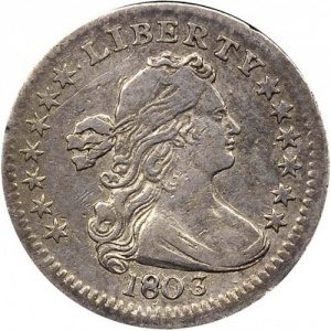 Аверс монеты США, ½ дайма, 1800-1805, Draped Bust Half Dime