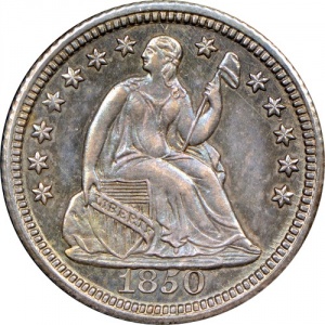 Аверс монеты США, ½ дайма, 1838-1853, Seated Liberty Half Dime