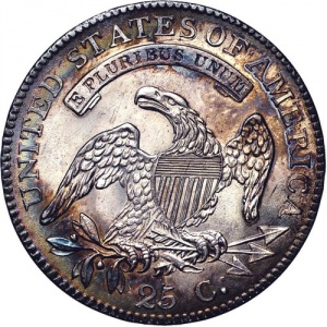 Реверс монеты США, ¼ доллара, 1815-1828, Liberty Cap Quarter