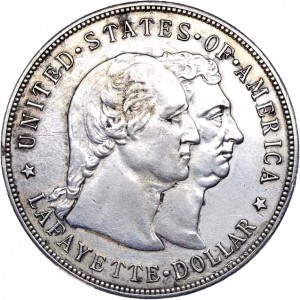 Аверс монеты США, 1 доллар, 1900, Возведение памятника Лафайет