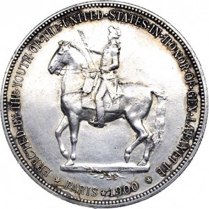 Реверс монеты США, 1 доллар, 1900, Возведение памятника Лафайет