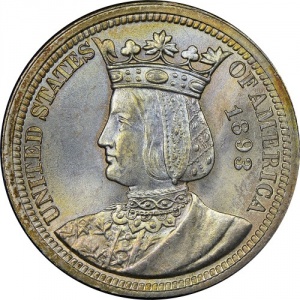 Аверс монеты США, ¼ доллара, 1893, Колумбийская выставка