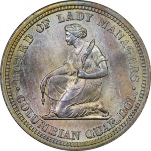 Реверс монеты США, ¼ доллара, 1893, Колумбийская выставка