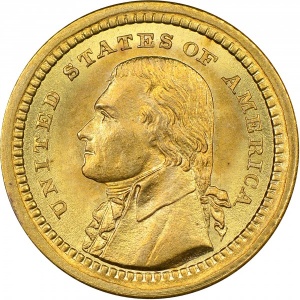 Аверс монеты США, 1 доллар, 1903, 100 лет Луизианской покупке. Томас Джефферсон