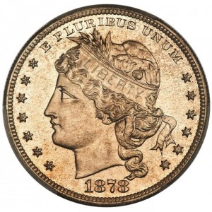 Аверс монеты США, 100 центов, 1878, Метрический доллар /100 центов/