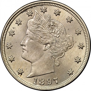 Аверс монеты США, 5 центов, 1883-1912, Свобода Никель