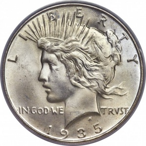 Аверс монеты США, 1 доллар, 1921-1935, Peace Dollar