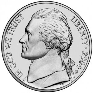 Аверс монеты США, 5 центов, 2004, 200 лет экспедиции Льюиса и Кларка - Лодка