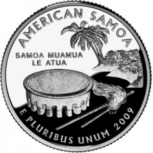 Реверс монеты США, ¼ доллара, 2009, Квотер Американского Самоа