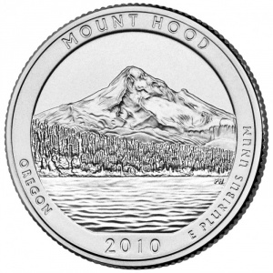 Реверс монеты США, ¼ доллара, 2010, Национальный лес Маунд Худ