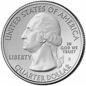 Аверс монеты США, ¼ доллара, 2013, Национальный мемориал Маунт-Рашмор