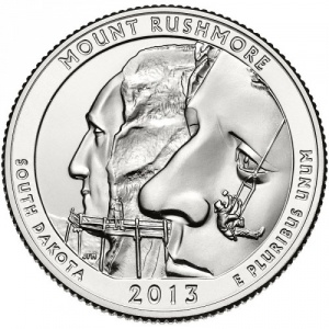 Реверс монеты США, ¼ доллара, 2013, Национальный мемориал Маунт-Рашмор