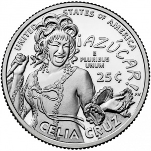 Реверс монеты США, 25 центов, 2024, Селия Крус
