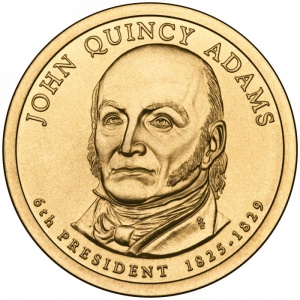 Аверс монеты США, 1 доллар, 2008, Президент США - Джон Куинси Адамс (1825-1829)