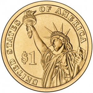 Реверс монеты США, 1 доллар, 2008, Президент США - Джон Куинси Адамс (1825-1829)