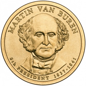 Аверс монеты США, 1 доллар, 2008, Президент США - Мартин Ван Бюрен (1837-1841)