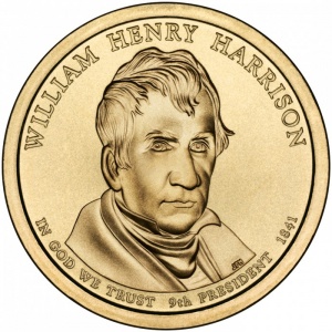 Аверс монеты США, 1 доллар, 2009, Президент США - Уильям Генри Гаррисон (1841)