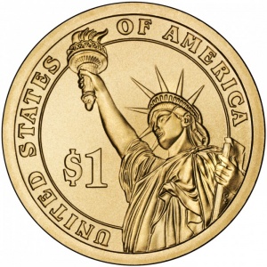 Реверс монеты США, 1 доллар, 2009, Президент США - Джон Тайлер (1841-1845)