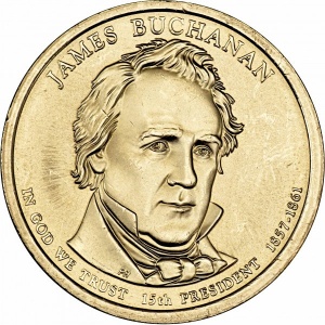 Аверс монеты США, 1 доллар, 2010, Президент США - Джеймс Бьюкенен (1857-1861)