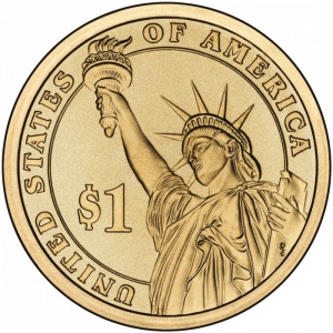 Реверс монеты США, 1 доллар, 2010, Президент США - Авраам Линкольн (1861-1865)