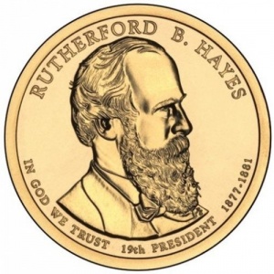 Аверс монеты США, 1 доллар, 2011, Президент США - Ратерфорд Хейз (1877-1881)