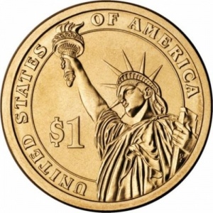 Реверс монеты США, 1 доллар, 2011, Президент США - Ратерфорд Хейз (1877-1881)