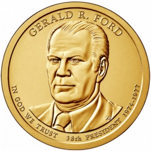 Аверс монеты США, 1 доллар, 2016, Президент США - Джеральд Форд (1974–1977)
