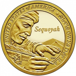 Реверс монеты США, 1 доллар, 2017, Секвойя