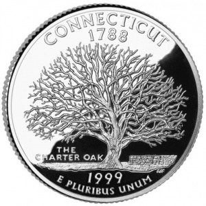 Реверс монеты США, ¼ доллара, 1999, Квотер штата Коннектикут