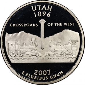 Реверс монеты США, ¼ доллара, 2007, Квотер штата Юта