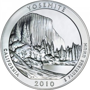Реверс монеты США, ¼ доллара, 2010, Национальный парк Йосемити