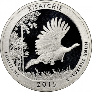 Реверс монеты США, ¼ доллара, 2015, Национальный лес Кисатчи
