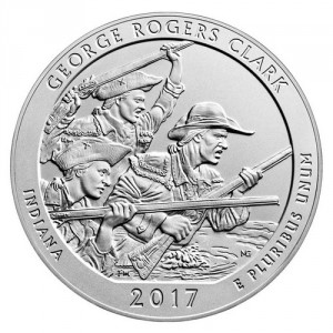 Реверс монеты США, ¼ доллара, 2017, Национальный исторический парк имени Джорджа Роджерса Кларка