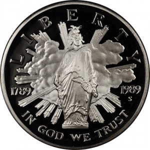 Аверс монеты США, 1 доллар, 1989, 200 лет Конгрессу