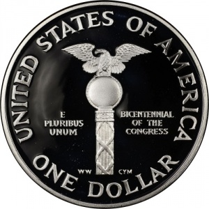 Реверс монеты США, 1 доллар, 1989, 200 лет Конгрессу