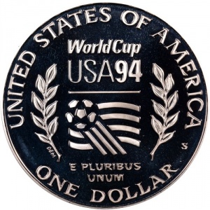 Реверс монеты США, 1 доллар, 1994, Чемпионат мира по футболу 1994