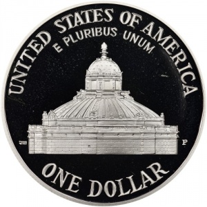 Аверс монеты США, 1 доллар, 2000, 200 лет Библиотеке Конгресса