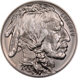 Аверс монеты США, 1 доллар, 2001, Коренные американцы - Бизон