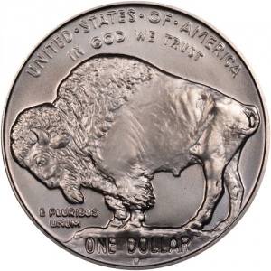 Реверс монеты США, 1 доллар, 2001, Коренные американцы - Бизон