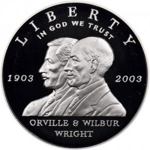 Аверс монеты США, 1 доллар, 2003, 100 лет первому полету
