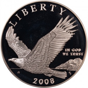Аверс монеты США, 1 доллар, 2008, Белоголовый орлан