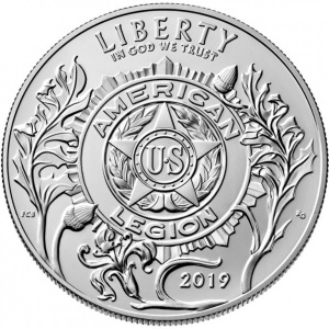 Аверс монеты США, 1 доллар, 2019, 100 лет американскому легиону