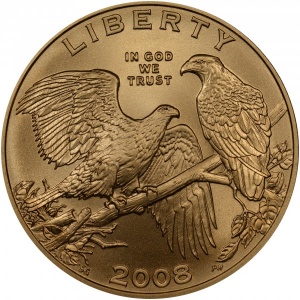 Аверс монеты США, 5 долларов, 2008, Белоголовый орлан